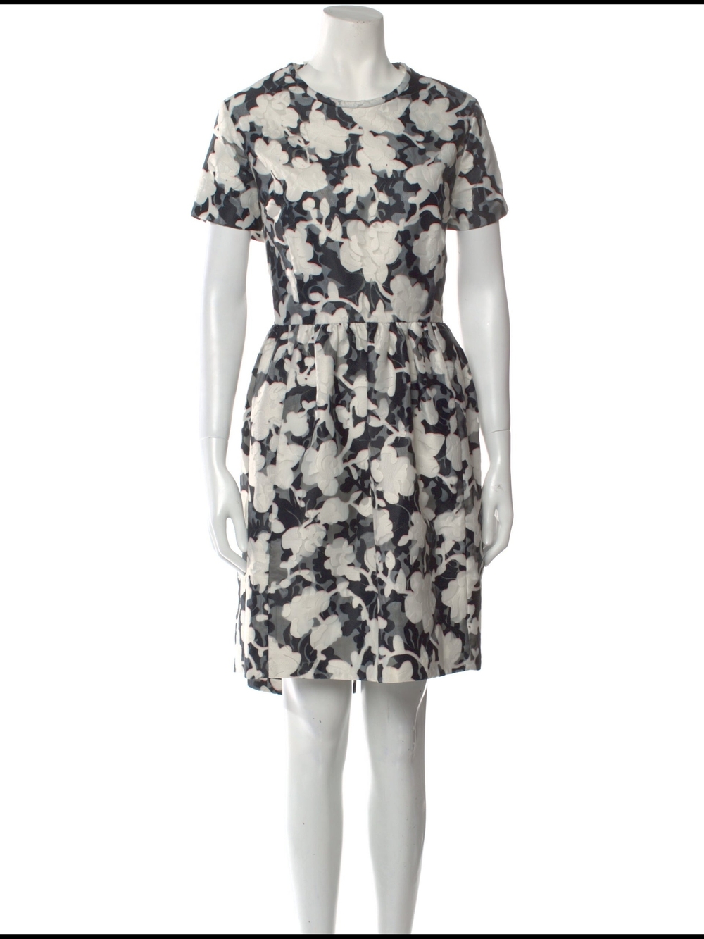 kate spade Black and Cream Floral Short Sleeve Mini Dress